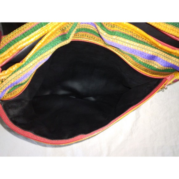 SHARIF Leather Reptile Skin Fabric Bag Purse Multicolor - Picture 9 of 12